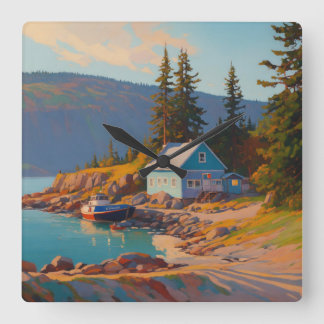 Havsväggklocka Fyrkantig Klocka