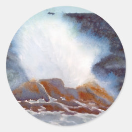 Havsvågkort Runt Klistermärke