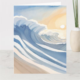 Havsvågor | Blivattensakvarell Kort