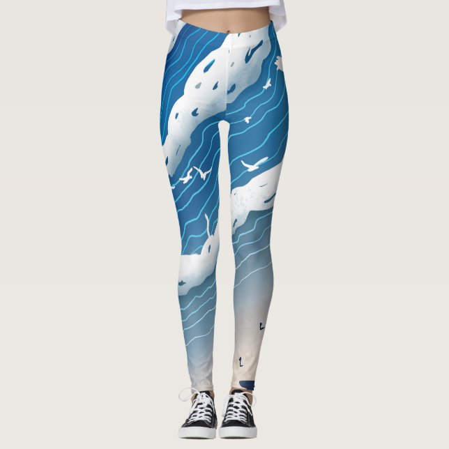 Havsvågor Dam Leggings (Framsida)