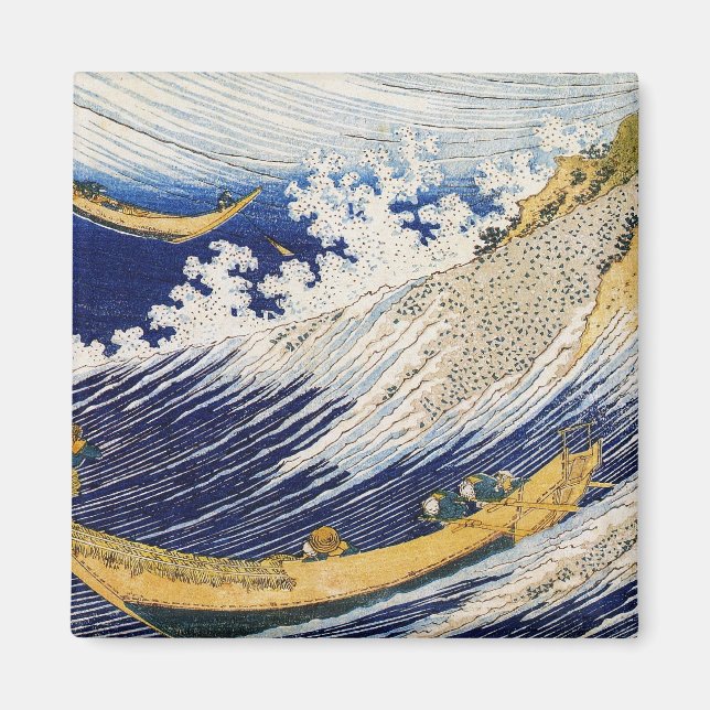 Havsvågor Katsushika Hokusai mästerverk konst Magnet (Framsidan)
