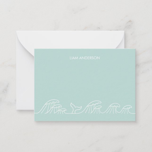 Havsvågor kust barn anpassade anteckningskort (Framsida)