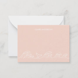 Havsvågor kustflickor personlig anteckningskort