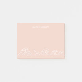 Havsvågor kustflickor personlig post-it block