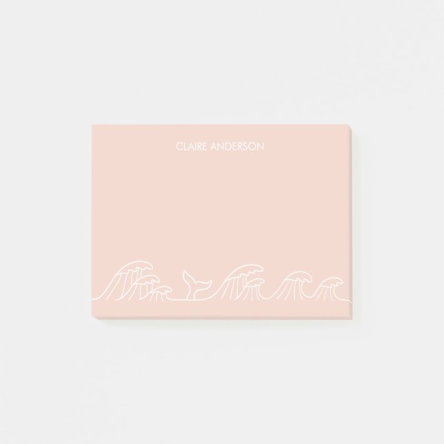 Havsvågor kustflickor personlig post-it block (Framsida)