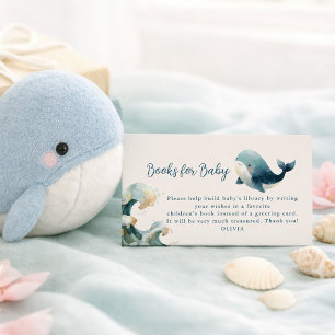 Havsvågval Ivory-böcker för baby shower Tilläggskort