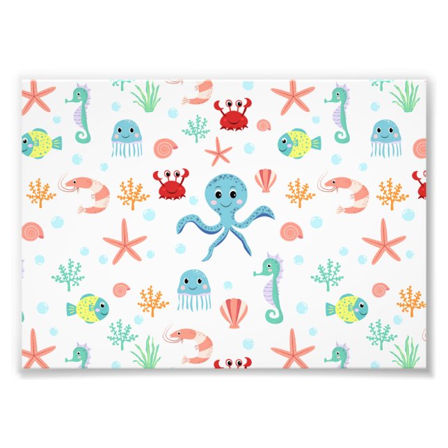 Havsvärldsmönster Fototryck (Framsidan)