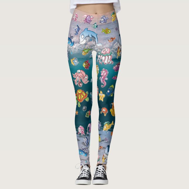 Havsväsen Konstnärlig  Leggings (Framsida)