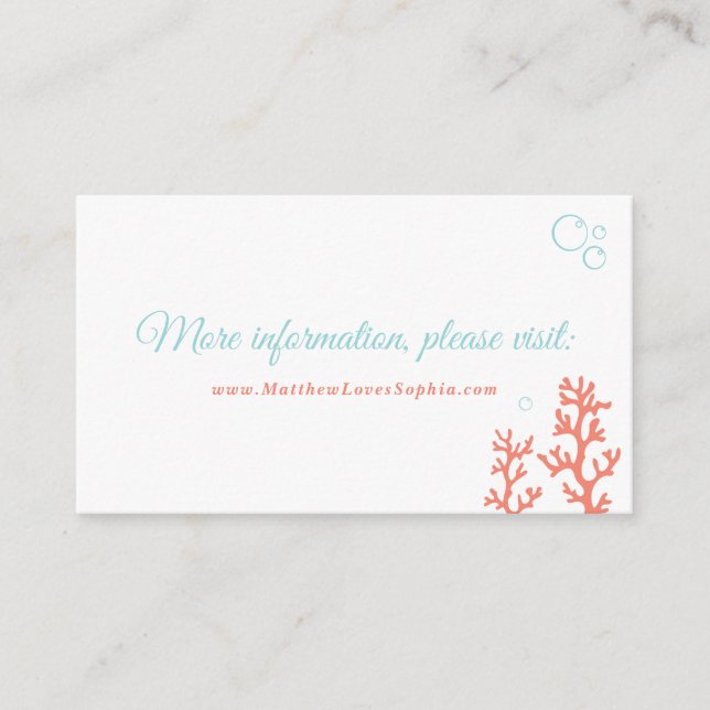 Havsvinger och korallrev Webbplats visitkort Tilläggskort (Framsida)