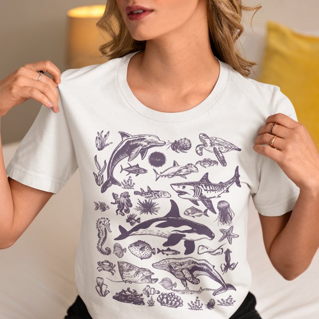 Havsvunder – gammaldags havsliv t shirt (Skapare uppladdad)