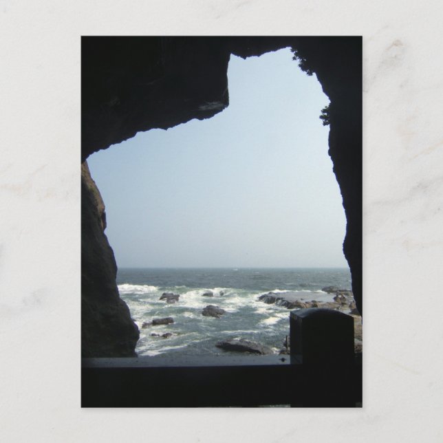Havsvy från en grotta vykort (Framsida)