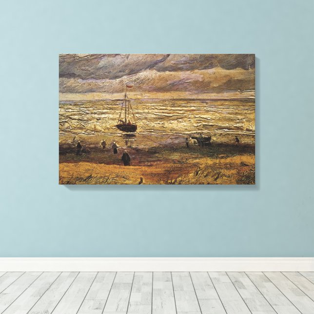 Havsvy i Scheveningen av Vincent van Gogh Canvastryck (Insitu (trägolv))
