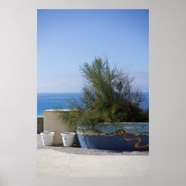 Havsvy som hindras av en Shrub Poster