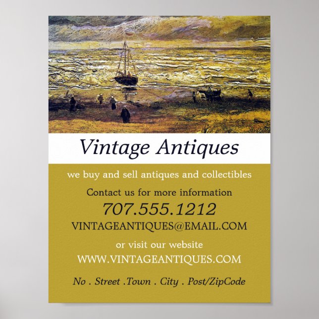 Havsvy vid Scheveningen, Antique Store Poster (Framsidan)