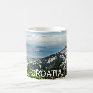 Havsyta från bergen i Kroatien Kaffemugg