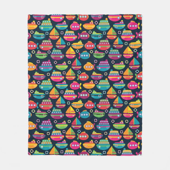 Havtransportmönster Fleecefilt (Framsidan)