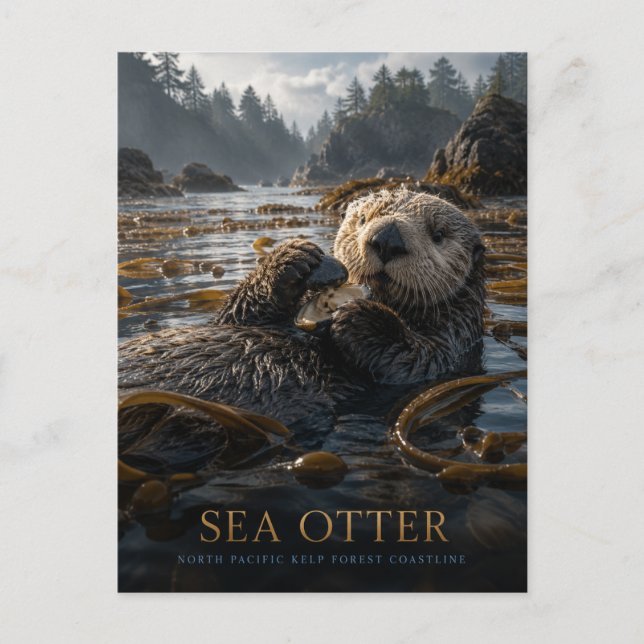 Havutter Kelpskog DJUR Vykort (Framsida)