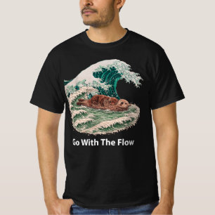 Havutter Rid Med Strömmen - Stora Vågen Japanska T Shirt
