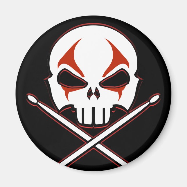 Havy Metall Magnet Sten & Roll Drummer Magnets (Framsidan)