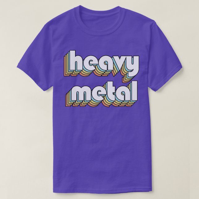 Havy Metall Retro Regbow Typography Faded Stil T Shirt (Design framsida)