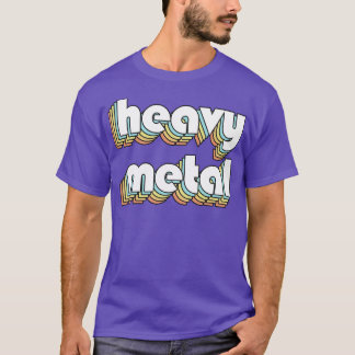 Havy Metall Retro Regbow Typography Faded Stil T Shirt