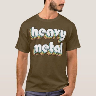 Havy Metall Retro Regbow Typography Faded Stil T Shirt