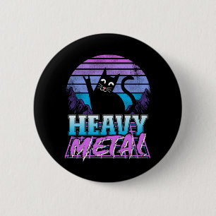 Havy Metall Retro Sunset Cat Heavy Metall Retrowav Knapp