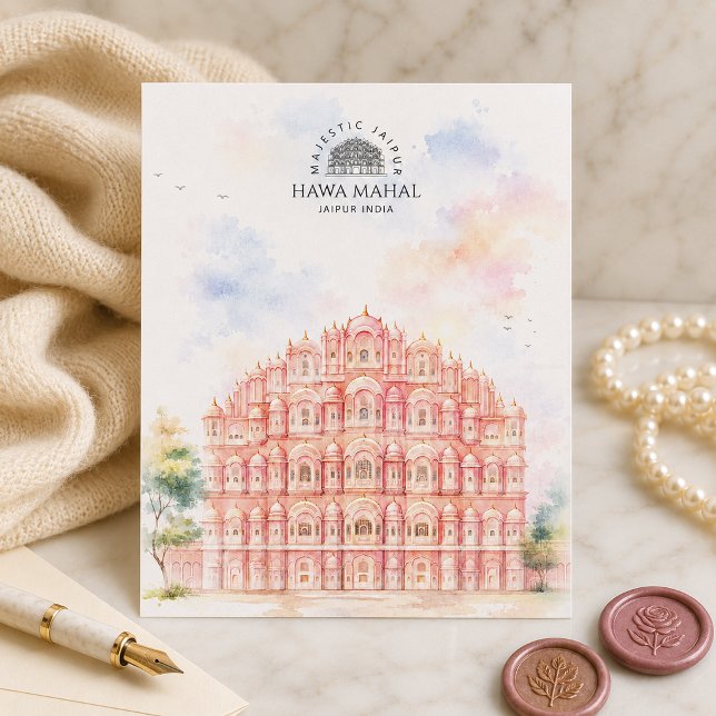 Hawa Mahal, Jaipur Indien | Vacker landskapsbild Helg Vykort (Hawa Mahal, Jaipur India | Beautiful Landscape Holiday Postcard)