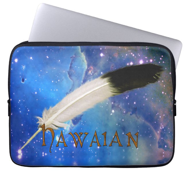 HAWAIAN Nation & Feather Outer Space Laptop sleeve (Framsidan)