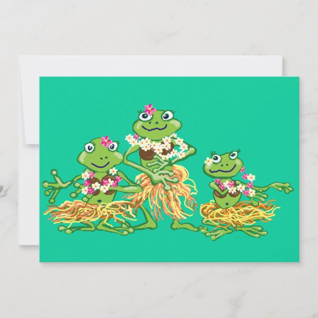 Hawaian party inbjudningar (Framsida)