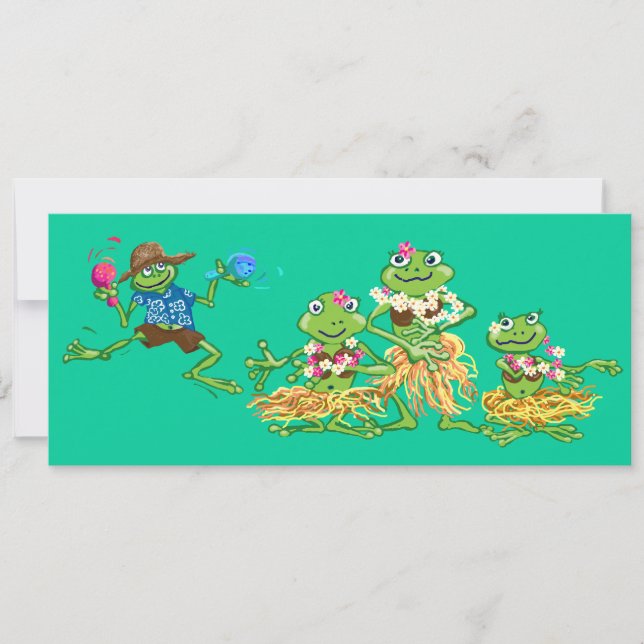 Hawaian party inbjudningar (Framsida)