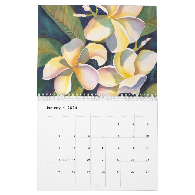 Hawaiansk blom- kalender (Jan 2026)