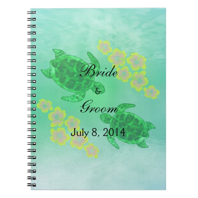 Hawaiansk bok för Honu bröllopgäst Anteckningsbok (Framsidan)