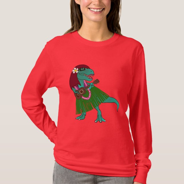 Hawaiansk DinosaurUkulele Tee (Framsida)