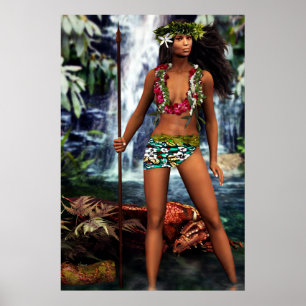 Hawaiansk drakegudinna poster