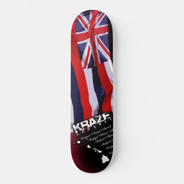 Hawaiansk flagga mini skateboard bräda 18,7 cm (Framsida)