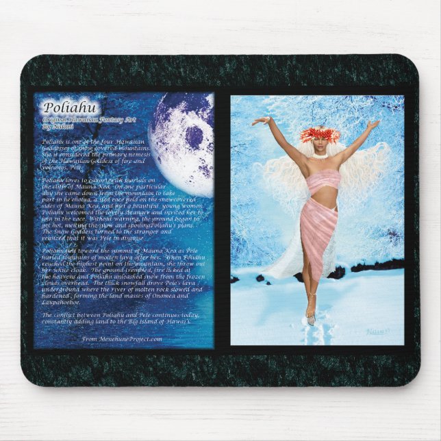 Hawaiansk gudinna Poliahu Mousepad Musmatta (Framsidan)