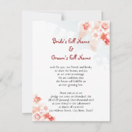 Hawaiansk hibiskus i röd orange inbjudningar