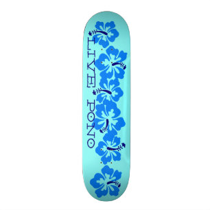 Hawaiansk hibiskus "levande Pono" Retro Rad Skateboard Bräda 21,5 Cm