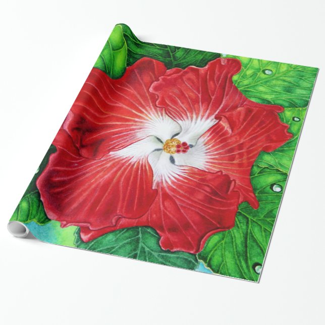 Hawaiansk hibiskus presentpapper (Utrullad)