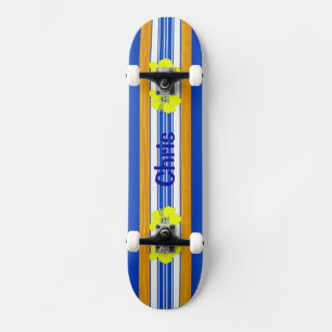 Hawaiansk hibiskusblåttsurfingbräda mini skateboard bräda 18,7 cm