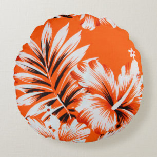 Hawaiansk hibiskusblommabakgrund rund kudde