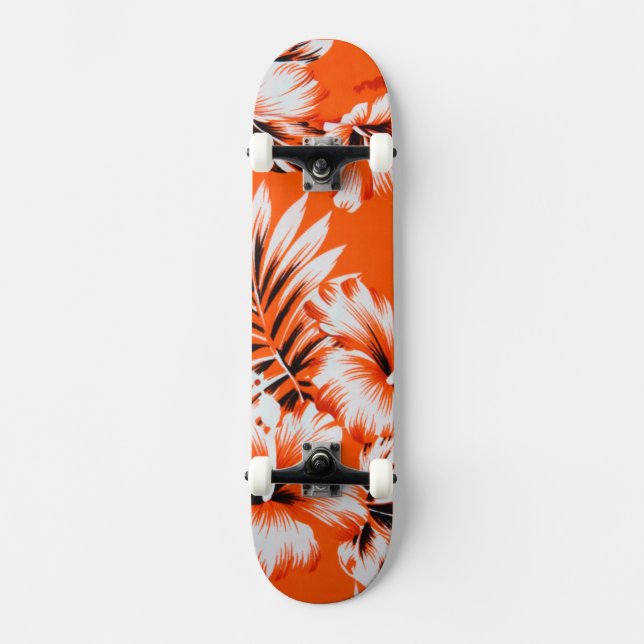 Hawaiansk hibiskusblommabakgrund skateboard bräda 21,5 cm (Framsida)
