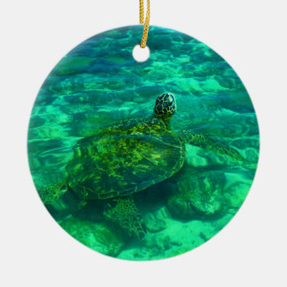 Hawaiansk Honu havssköldpadda Julgransprydnad Keramik