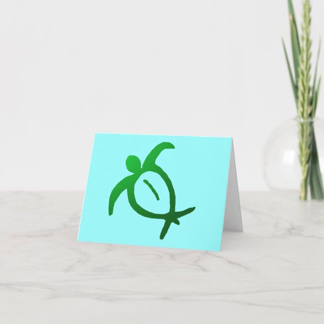 Hawaiansk Honu Petroglyph - kort (Framsida)