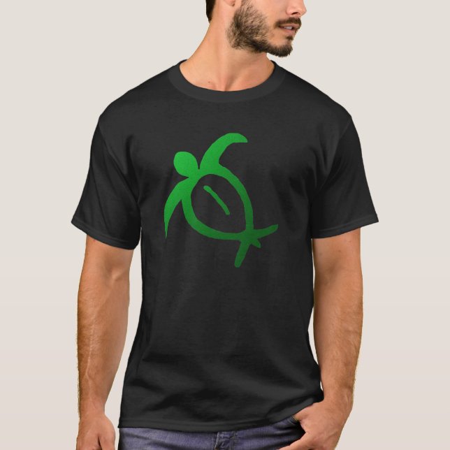 Hawaiansk Honu Petroglyph - T-tröja Tee (Framsida)