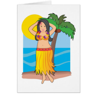 hawaiansk hulaflicka hälsningskort