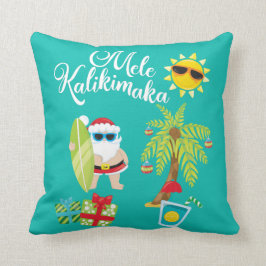 Hawaiansk jul. Jultomten Mele Kalikimaka. Kudde