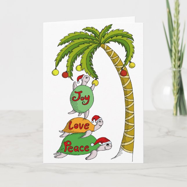 Hawaiansk julsköldpadda Santas Helgkort (Framsida)