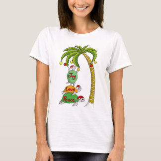 Hawaiansk julsköldpadda Santas T-shirt